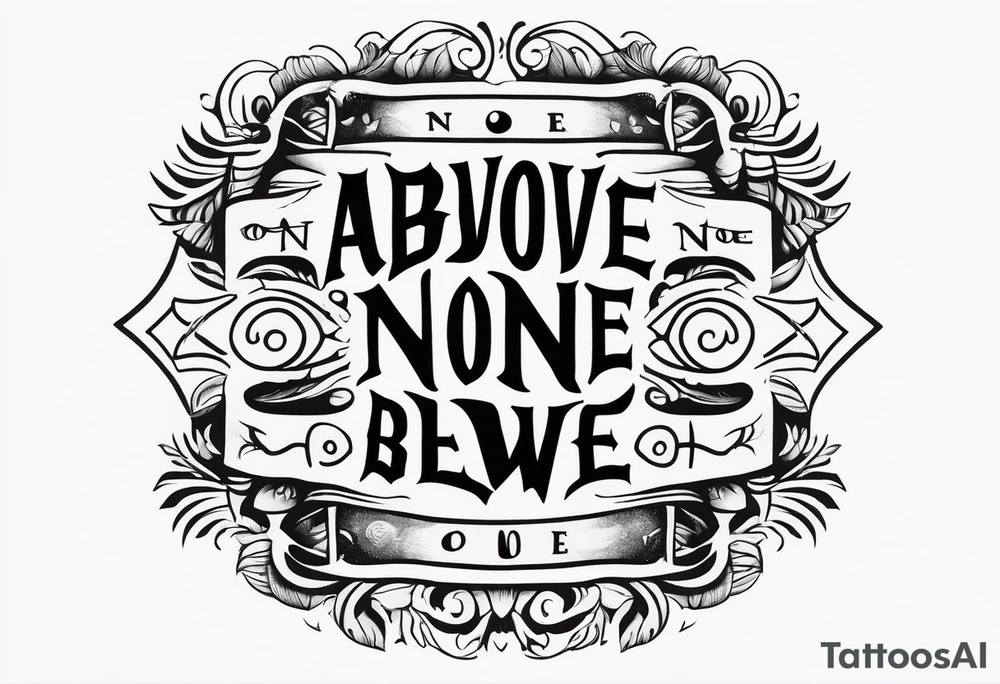 Above none below no one tattoo idea