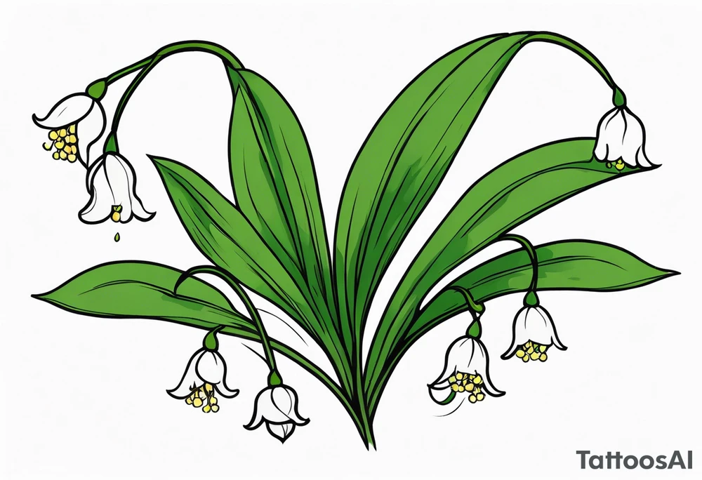 Neo traditional lily of the valley tattoo idea