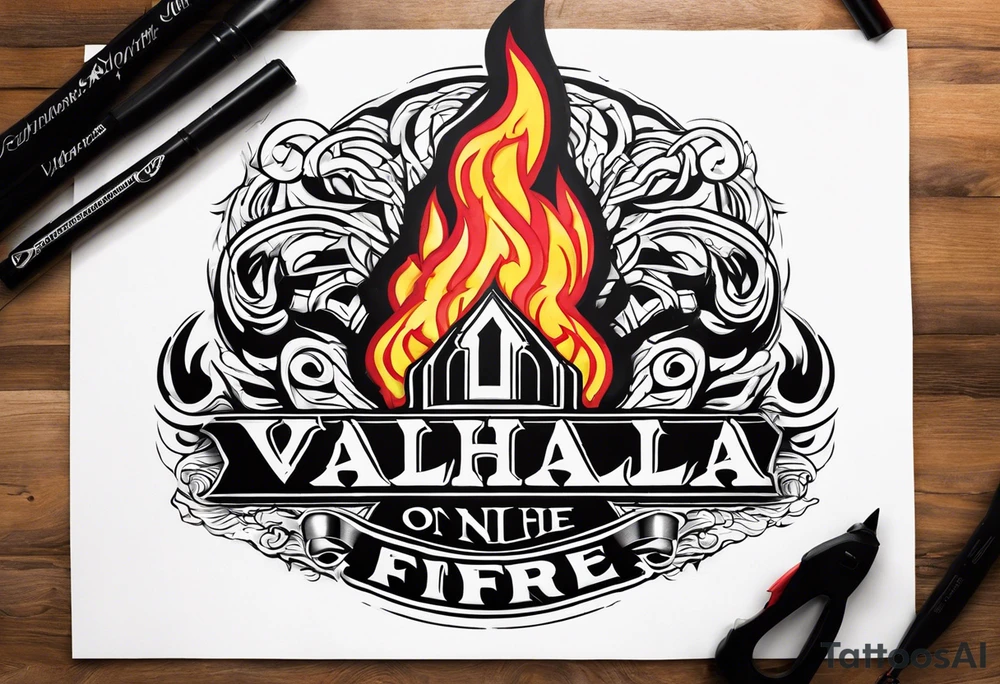 Valhalla on  fire tattoo idea