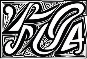 Asymmetrical flip script batch of letters in graffiti and calligraphy styles. I want a B that can be doubled as an upside-down S. I want R and E, A and N, N and A, D and H, Y and S tattoo idea