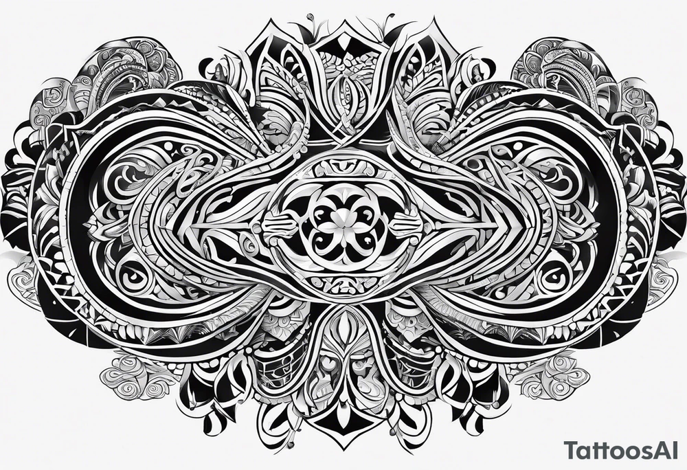 Give me a traditional puhoro design that is used for the thighs for māori people. tattoo idea