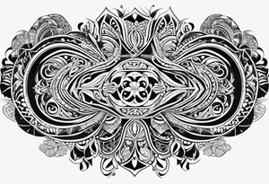 Give me a traditional puhoro design that is used for the thighs for māori people. tattoo idea