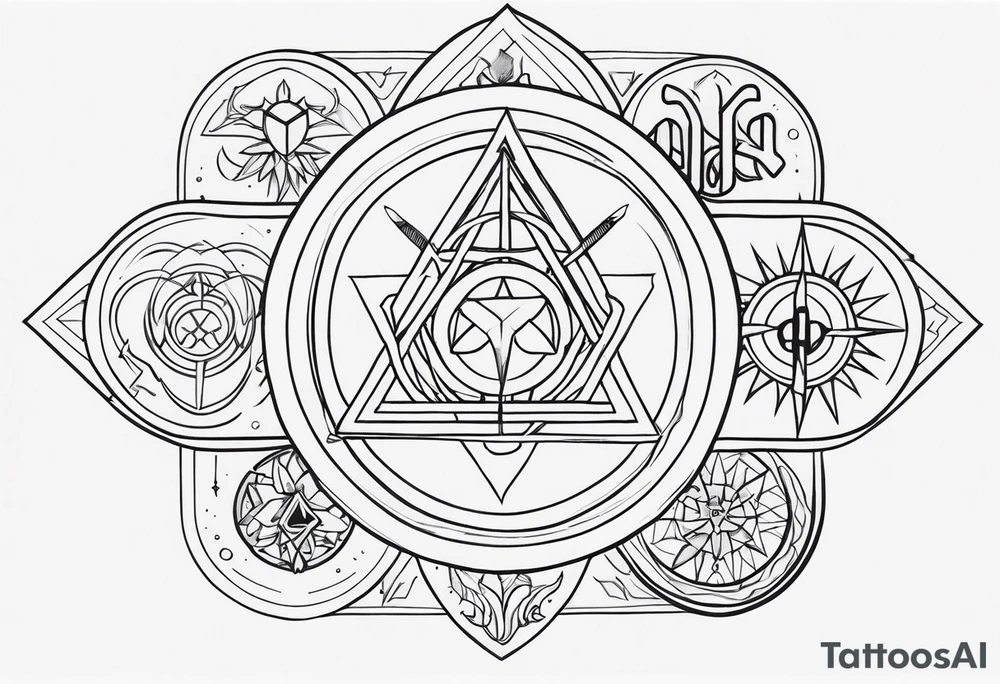 a bunch of ocultism sigils tattoo idea