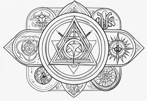 a bunch of ocultism sigils tattoo idea