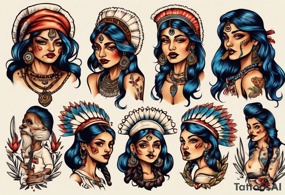 Indian girl tattoo idea