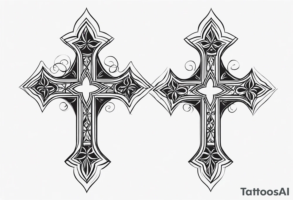 simple gothic cross tattoo idea