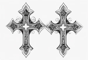 simple gothic cross tattoo idea