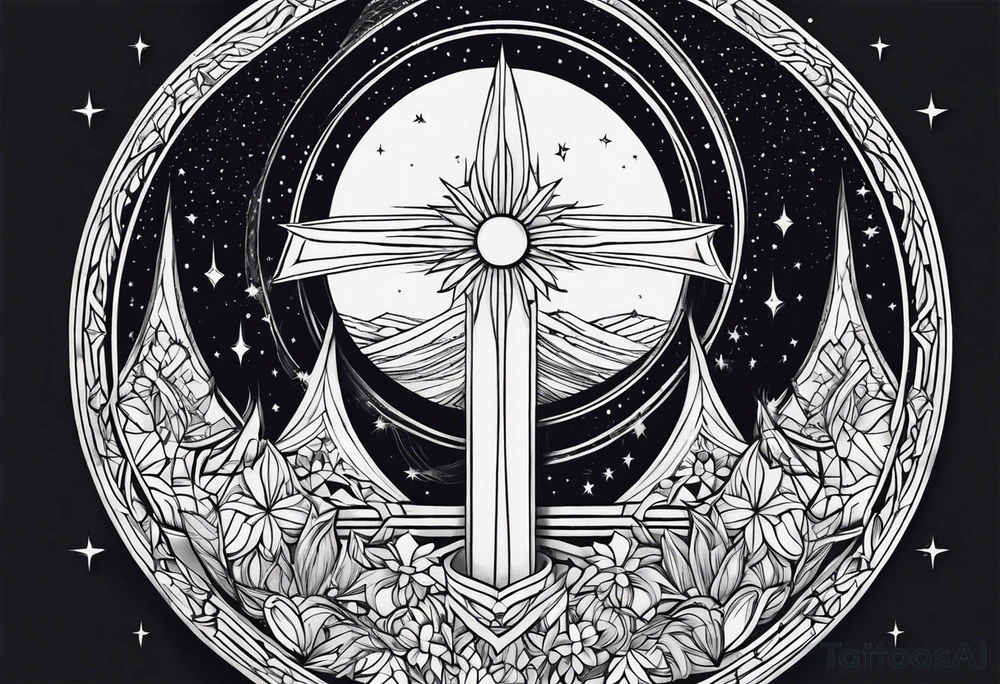 sacred moon tattoo idea
