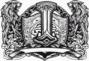 Valhalla Stairs sword shield axe armour tattoo idea