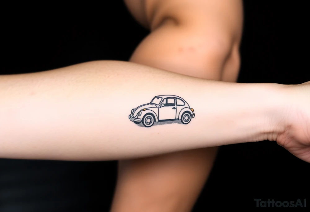 Lady bug driving car tattoo idea