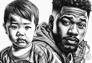 Son without his father finding his way tattoo idea