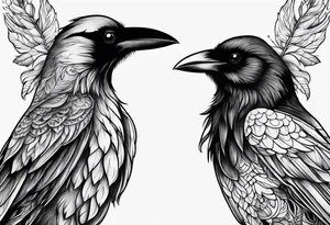 small whimsical raven tattoo idea