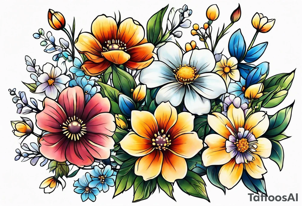 small wildflowers tattoo idea