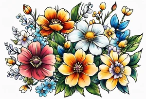 small wildflowers tattoo idea