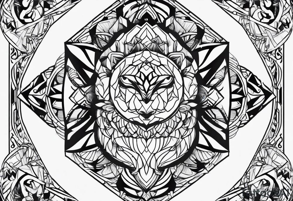small animal face tattoo idea