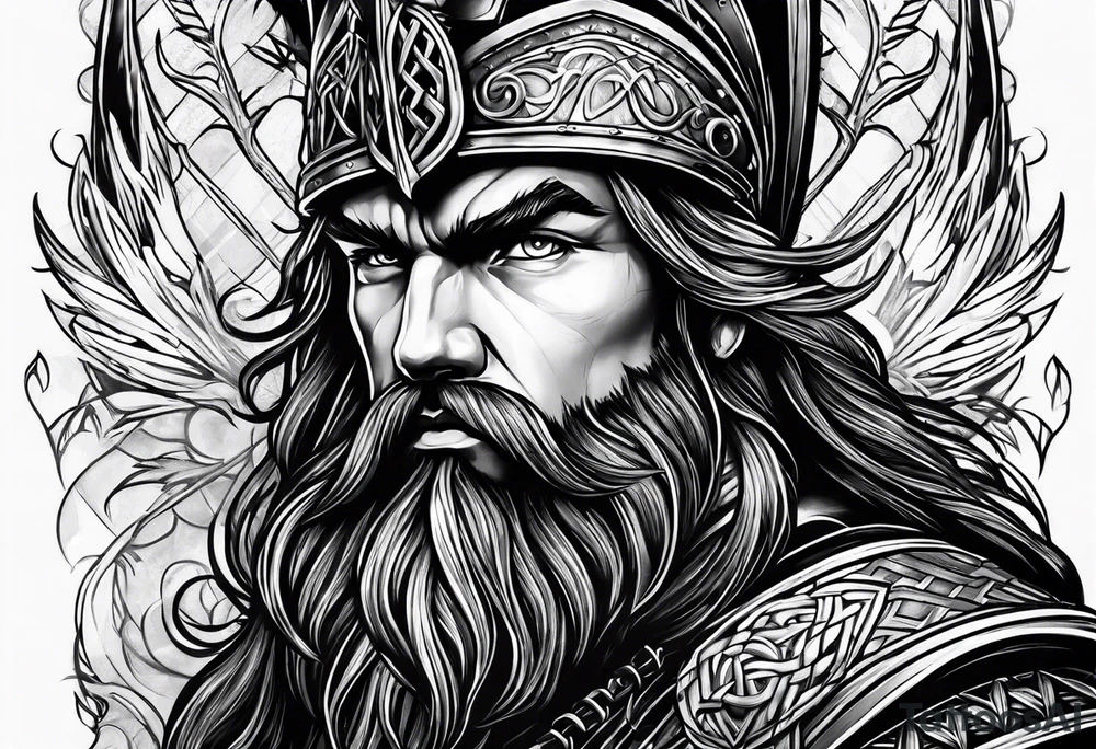 Scottish highland warrior tattoo idea