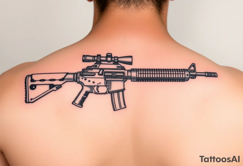 Rifle woth ochoa inside of it tattoo idea