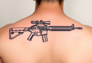 Rifle woth ochoa inside of it tattoo idea