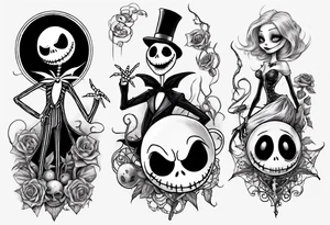 jack skellington and 
zero tattoo idea