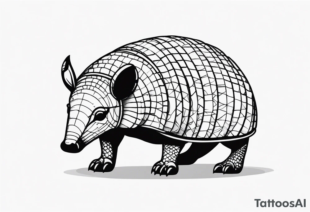 cute armadillo with glasses on tattoo idea
