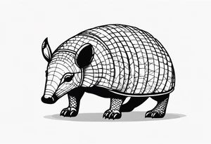 cute armadillo with glasses on tattoo idea