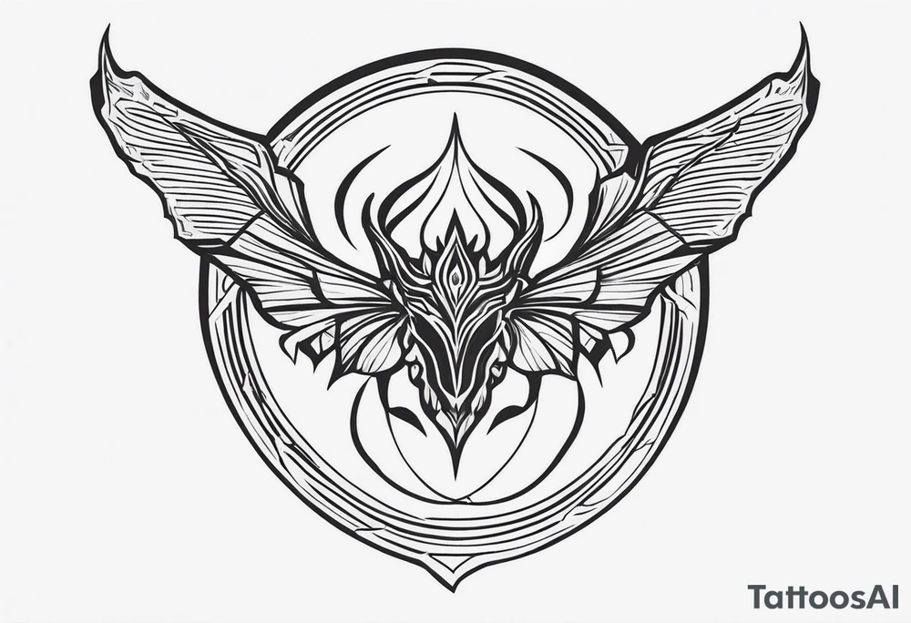 a incubus insignia tattoo. the tattoo needs to have a heart in the center. i want the whole tattoo to be liney and sharp. tattoo idea