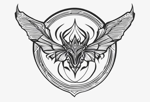 a incubus insignia tattoo. the tattoo needs to have a heart in the center. i want the whole tattoo to be liney and sharp. tattoo idea