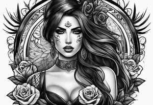 caveira e mulher tattoo idea