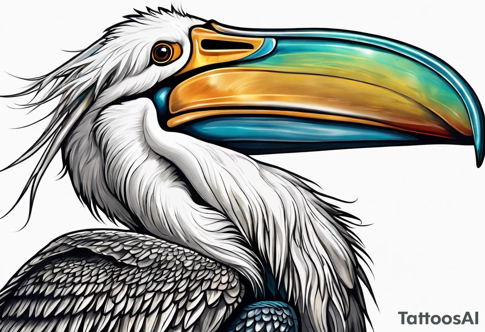 dog pelican tattoo idea