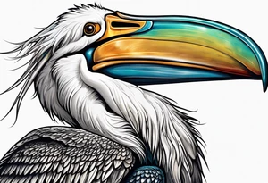 dog pelican tattoo idea