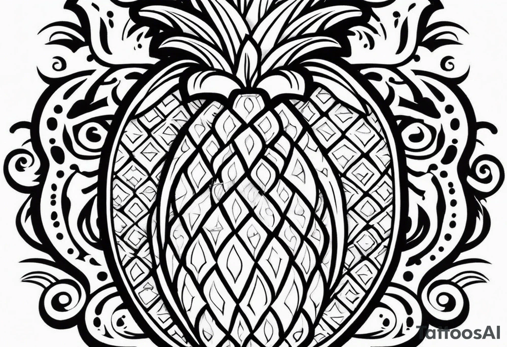 KYDF in bold on a Pineapple tattoo idea