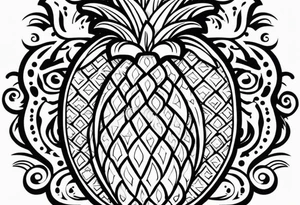 KYDF in bold on a Pineapple tattoo idea