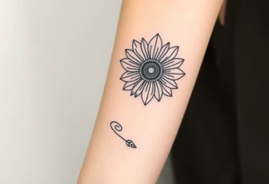 Orchid and sunflower tattoo idea