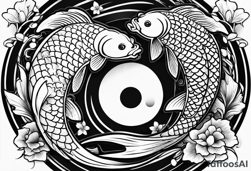 Koi fish ying yang tattoo idea
