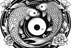 Koi fish ying yang tattoo idea