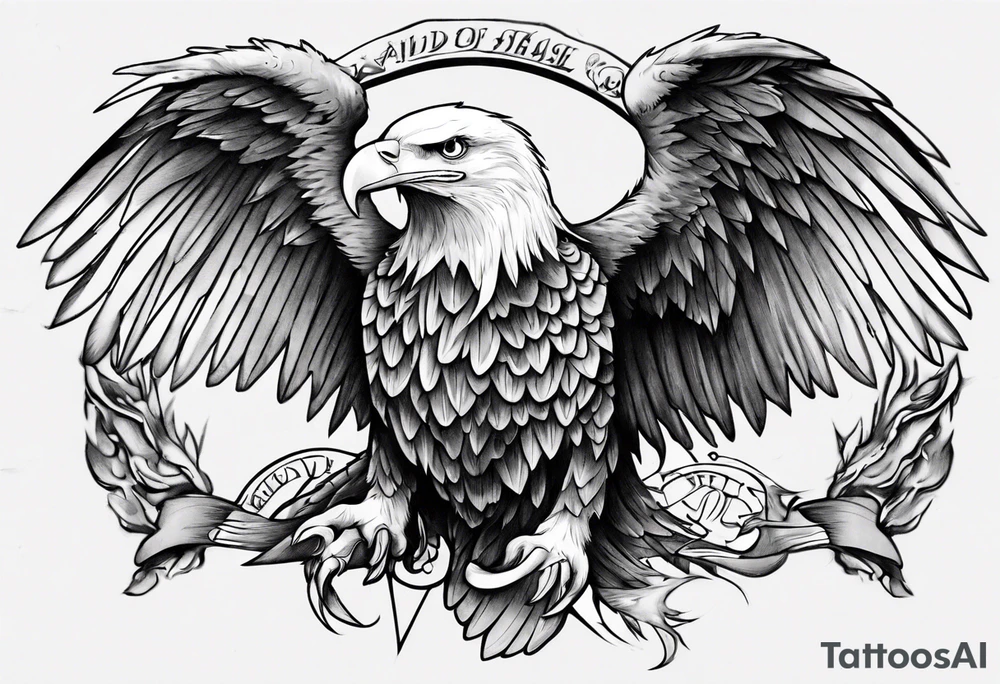 head first bald eagle tattoo idea