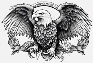 head first bald eagle tattoo idea