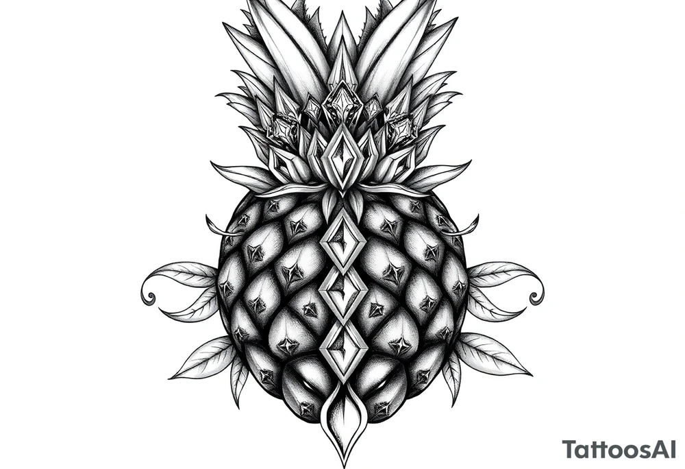 Majestic powerful pineapple with a crowns and diamonds vagina tattoo idea Majestic powerful pineapple with a crowns and diamonds vagina tattoo idea