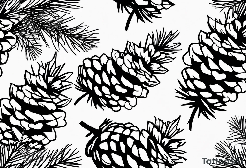 Pine cone with pine trees on top of it tattoo idea