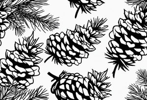 Pine cone with pine trees on top of it tattoo idea