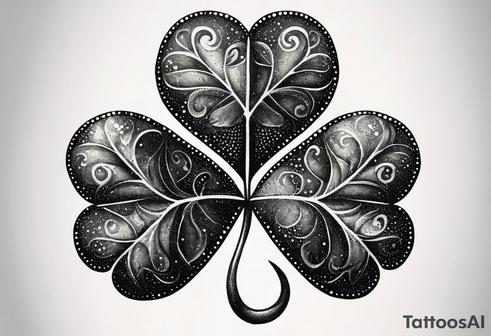 a single three leaf clover with vine tattoo idea