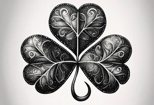 a single three leaf clover with vine tattoo idea