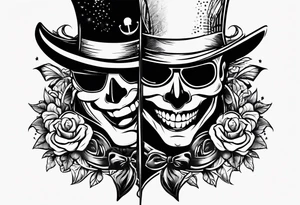 Smile now cry later gangster art tattoo idea