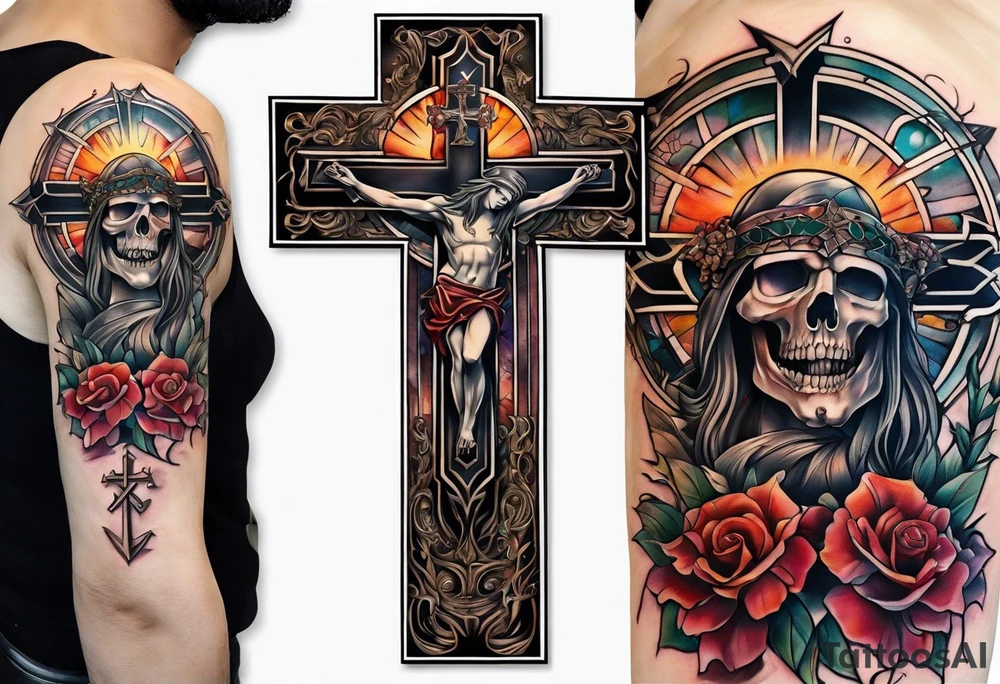 dying on the cross tattoo idea
