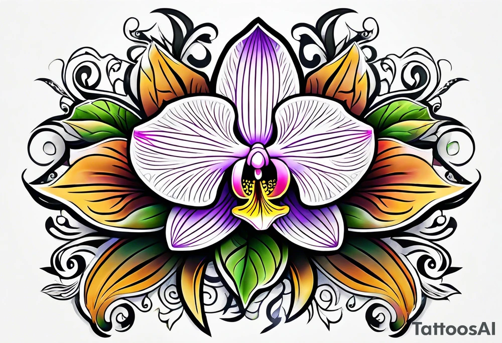 Hippie orchid tattoo idea