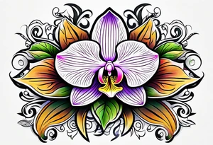 Hippie orchid tattoo idea