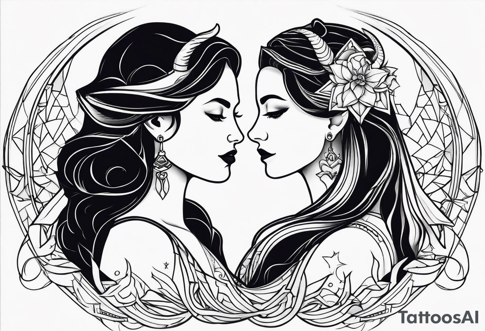 Couples tattoos capricorn and aquarius tattoo idea