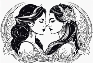 Couples tattoos capricorn and aquarius tattoo idea
