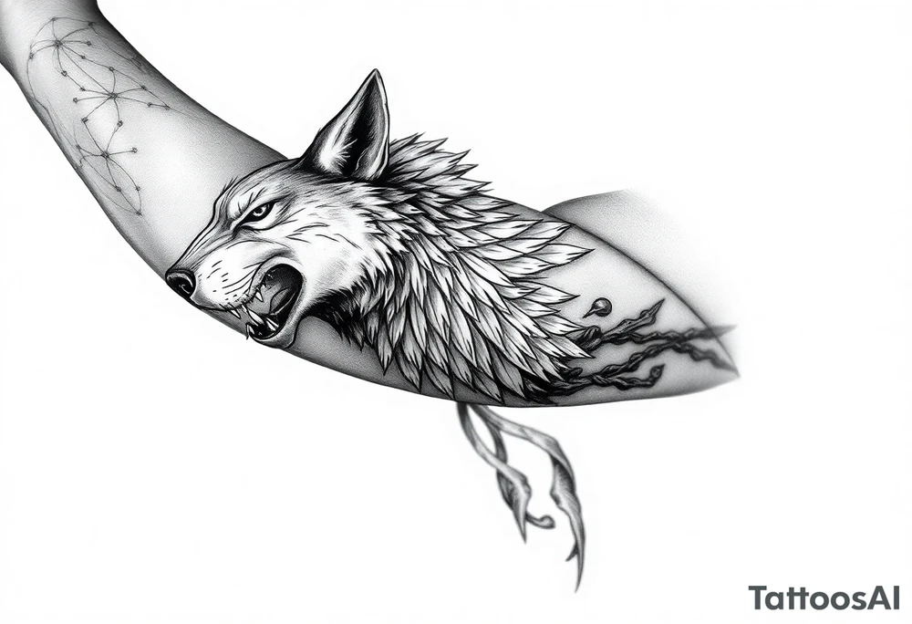 Wolfsbane going up the arm with details tattoo idea