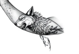 Wolfsbane going up the arm with details tattoo idea